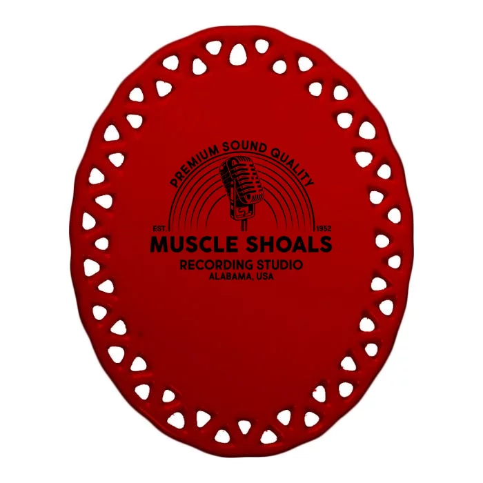 Retro Muscle Shoals Recording Studio Alabama USA Logo Oval Ornament