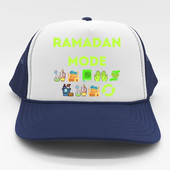 Ramadan Mode Suhoor Pray Quran Dua Sadaqa Iftar Tarawih Meaningful Gift Trucker Hat