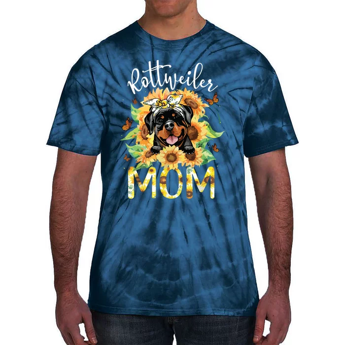 Rottweiler Mom Sunflowers Rottweiler Lovers Tie-Dye T-Shirt