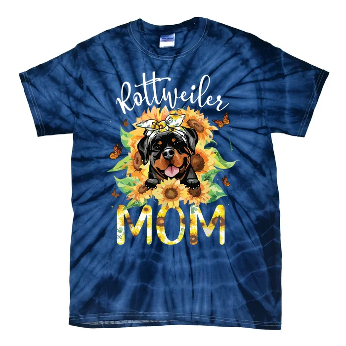 Rottweiler Mom Sunflowers Rottweiler Lovers Tie-Dye T-Shirt