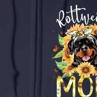 Rottweiler Mom Sunflowers Rottweiler Lovers Full Zip Hoodie