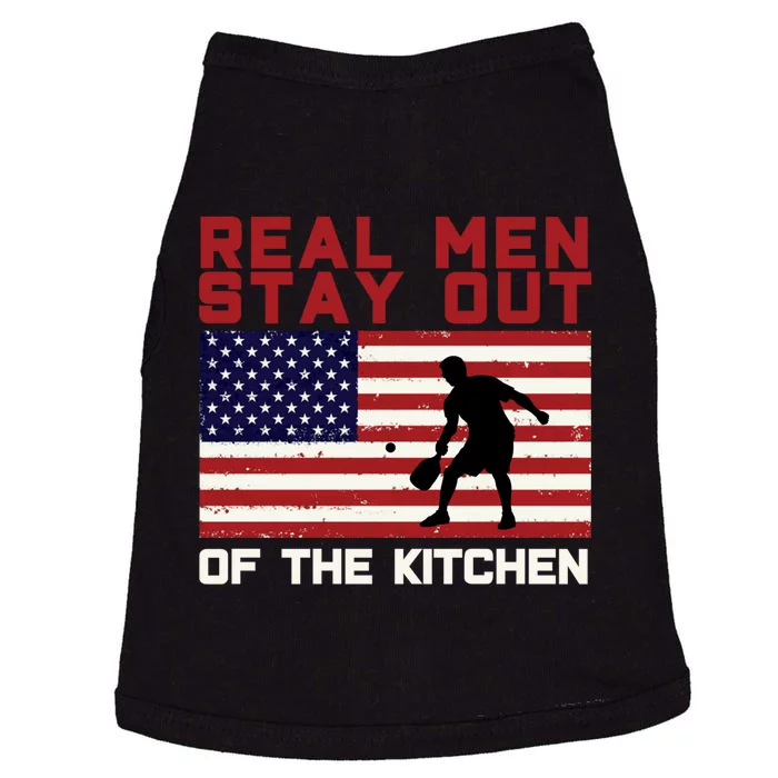 Real Men Stay Out Of The Kitchen Funny Pickleball Paddleball Doggie Tank