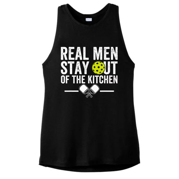 Real M.E.N Stay Out Of The Kitchen Pickleball Ladies Tri-Blend Wicking Tank