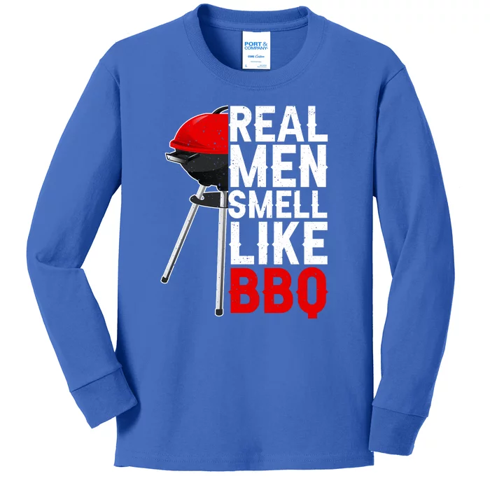 Real Men Smell Like BBQ Kids Long Sleeve Shirt