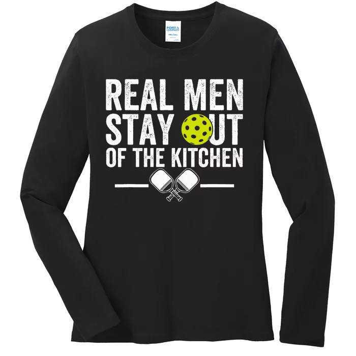 Real M.E.N Stay Out Of The Kitchen Pickleball Ladies Long Sleeve Shirt