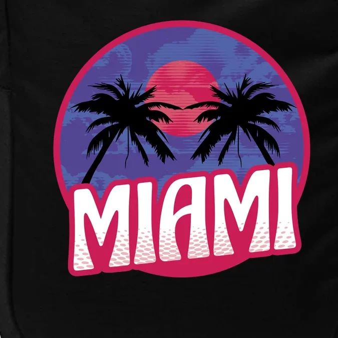 Retro Miami Sunset Palm Tree Impact Tech Backpack