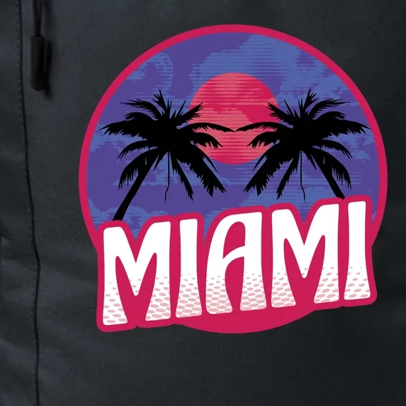 Retro Miami Sunset Palm Tree Daily Commute Backpack