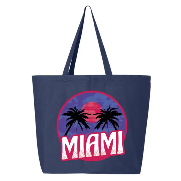 Retro Miami Sunset Palm Tree 25L Jumbo Tote