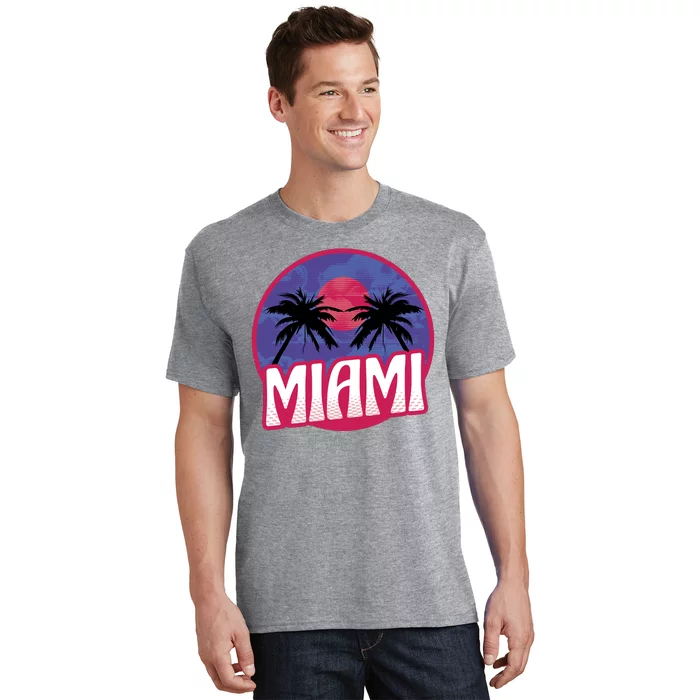 Retro Miami Sunset Palm Tree T-Shirt