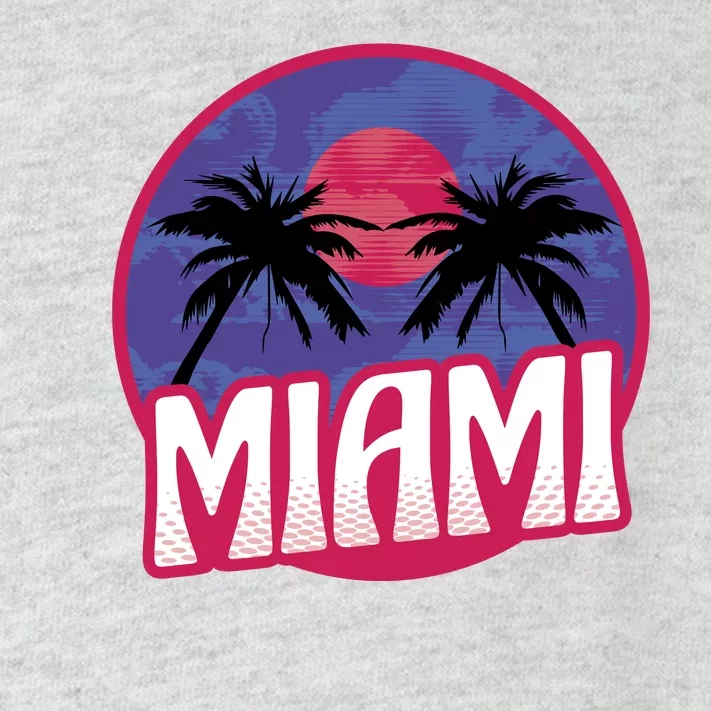 Retro Miami Sunset Palm Tree Toddler Long Sleeve Shirt