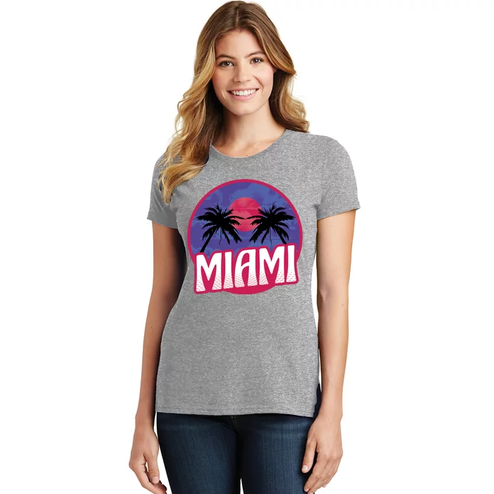 Retro Miami Sunset Palm Tree Women's T-Shirt