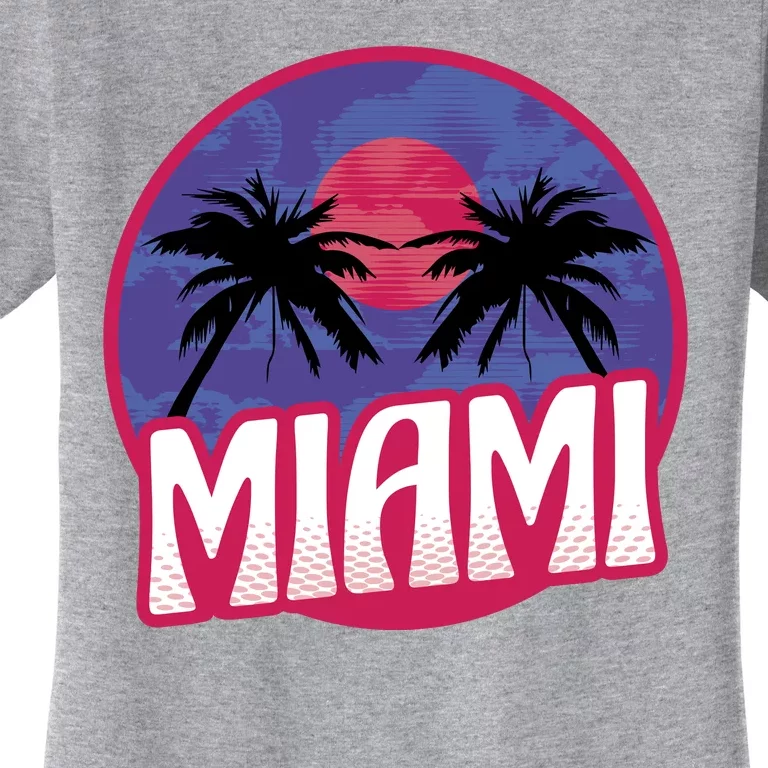 Retro Miami Sunset Palm Tree Women's T-Shirt