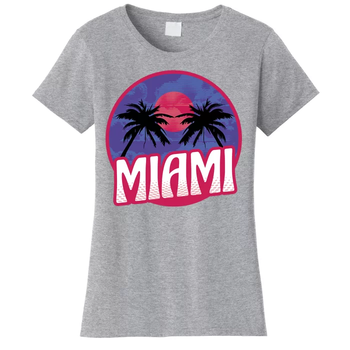 Retro Miami Sunset Palm Tree Women's T-Shirt