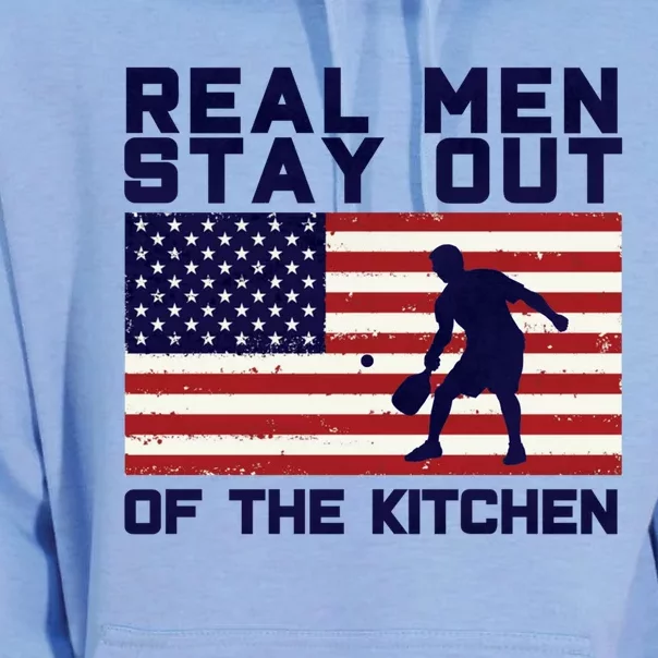 Real Men Stay Out Of The Kitchen Funny Pickleball Paddleball Unisex Surf Hoodie