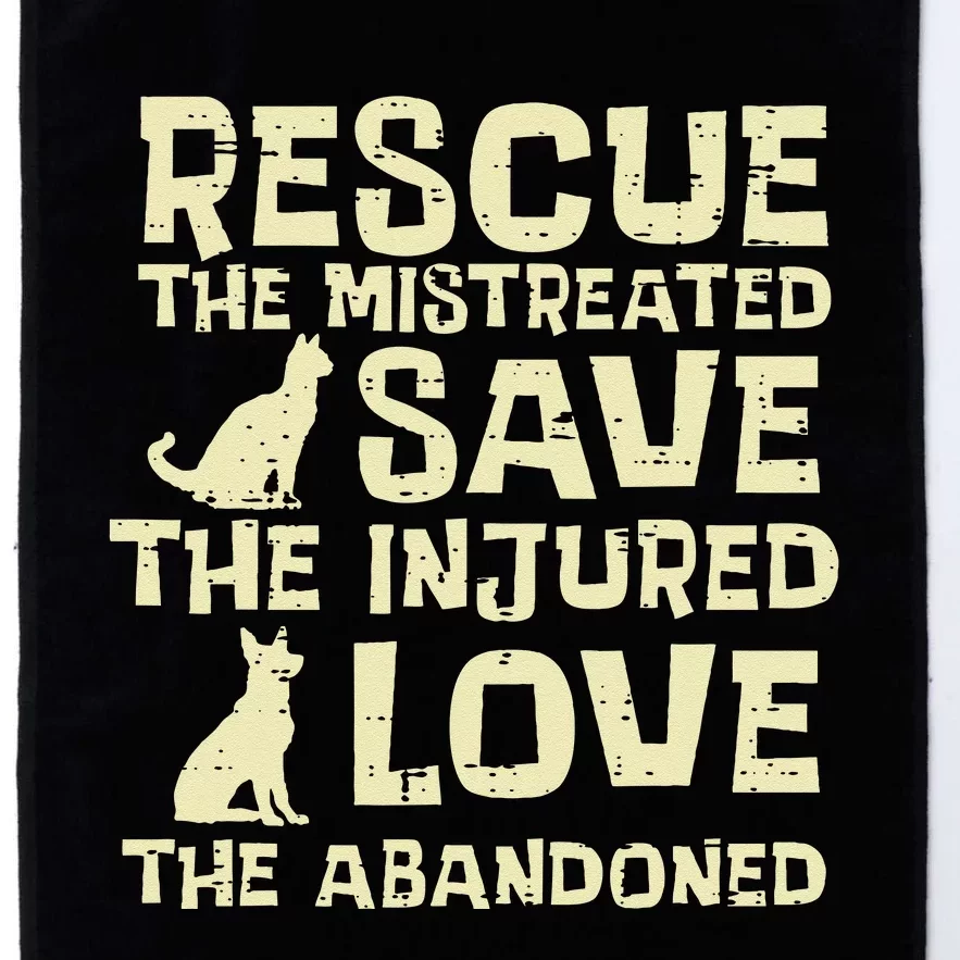 Rescue Mistreated Save Love Dog Cat Animal Pet Platinum Collection Golf Towel