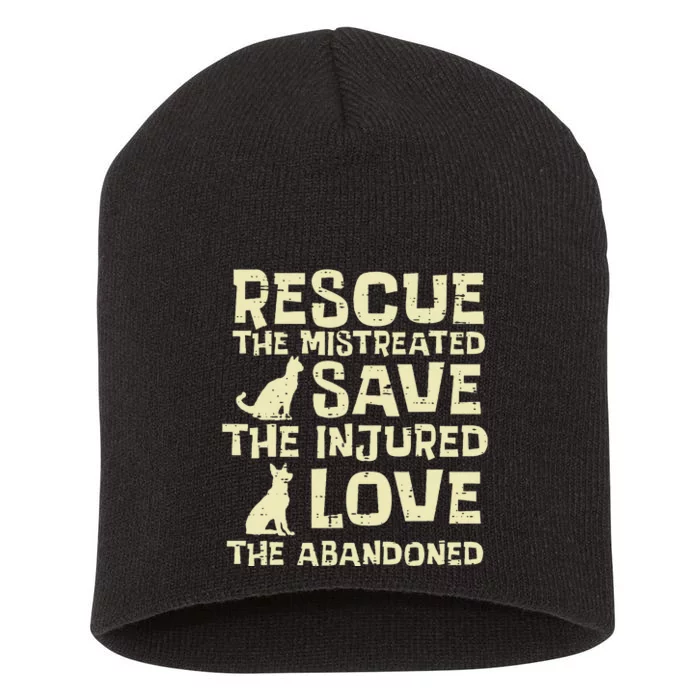 Rescue Mistreated Save Love Dog Cat Animal Pet Short Acrylic Beanie