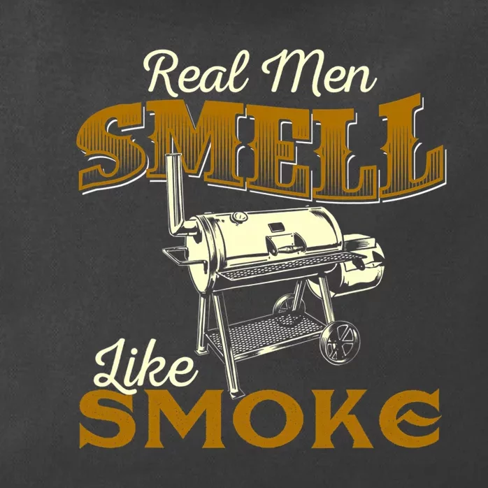 Real Men Smell Like Smoke Pitmaster BBQ Smoker Grilling Zip Tote Bag