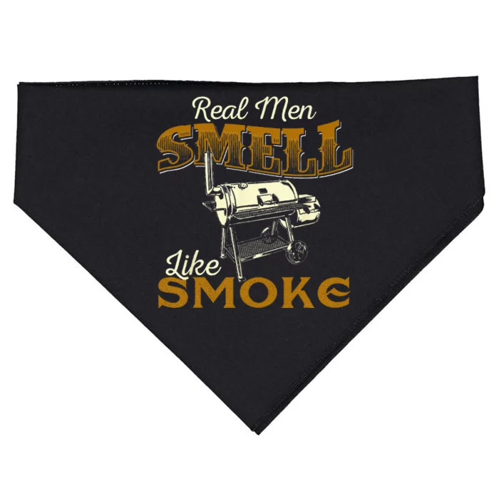 Real Men Smell Like Smoke Pitmaster BBQ Smoker Grilling USA-Made Doggie Bandana