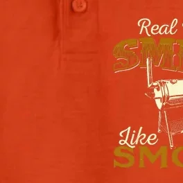 Real Men Smell Like Smoke  Pitmaster BBQ Smoker Grilling Dry Zone Grid Performance Polo