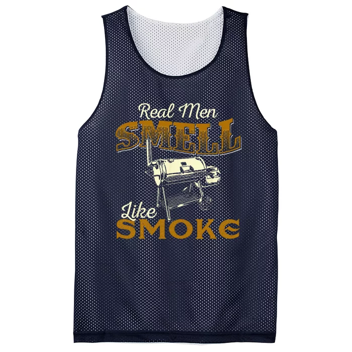 Real Men Smell Like Smoke  Pitmaster BBQ Smoker Grilling Mesh Reversible Basketball Jersey Tank