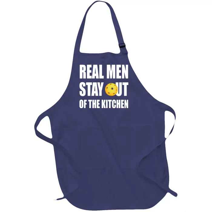 Real Men Say Out Of The Kitchen Pickleball Funny Full-Length Apron With Pocket