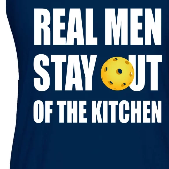 Real Men Say Out Of The Kitchen Pickleball Funny Ladies Essential Flowy Tank