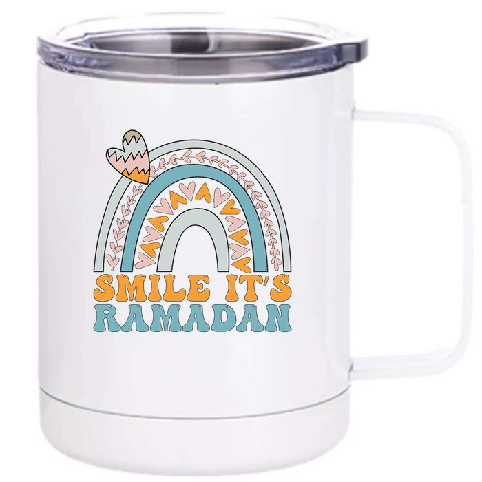 Ramadan Mubarak Smile Its Ramadan Muslim Islamic Fasting Gift Front & Back 12oz Stainless Steel Tumbler Cup