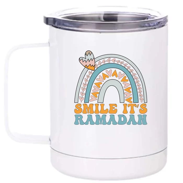 Ramadan Mubarak Smile Its Ramadan Muslim Islamic Fasting Gift Front & Back 12oz Stainless Steel Tumbler Cup