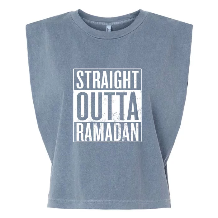 Ramadan Mubarak Straight Outta Ramadan Gift Garment-Dyed Women's Muscle Tee