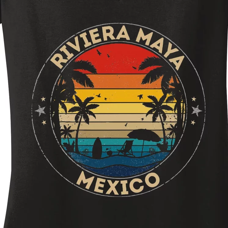 Riviera Maya Souvenir Mexico Reminder Women's V-Neck T-Shirt