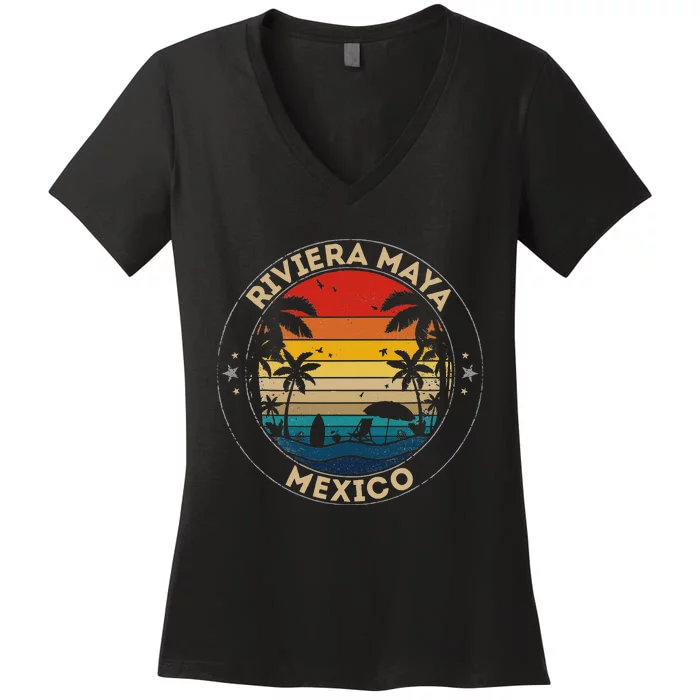 Riviera Maya Souvenir Mexico Reminder Women's V-Neck T-Shirt