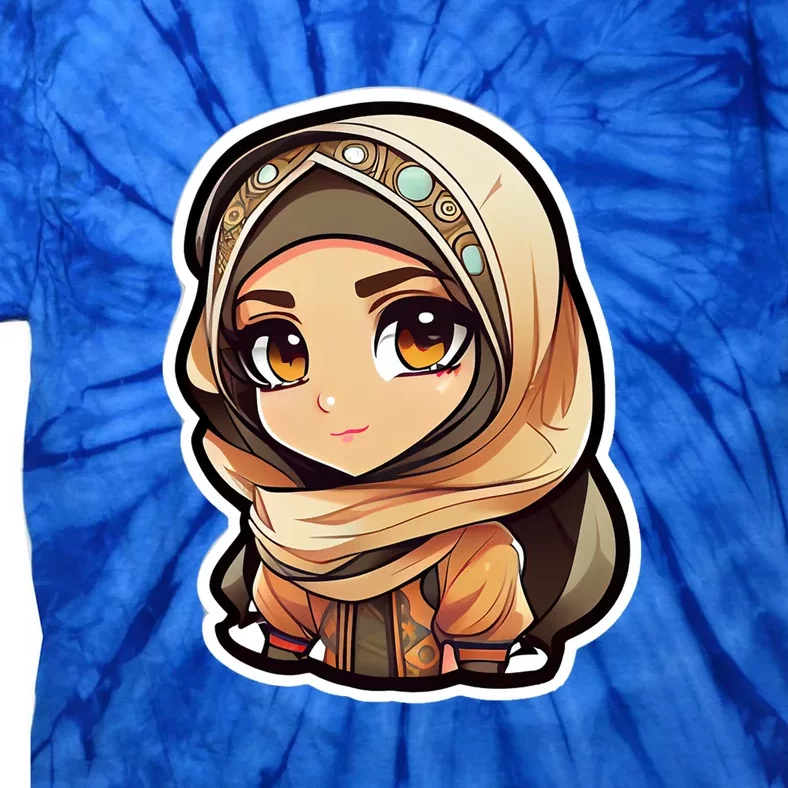 Ramadan Mubarak Seductive Anime Arab Hijab Head Scarf Beautiful Gift Tie-Dye T-Shirt