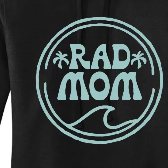 Rad Mom Surf Matching Birthday The Big One 1st Birthday Women's Pullover Hoodie