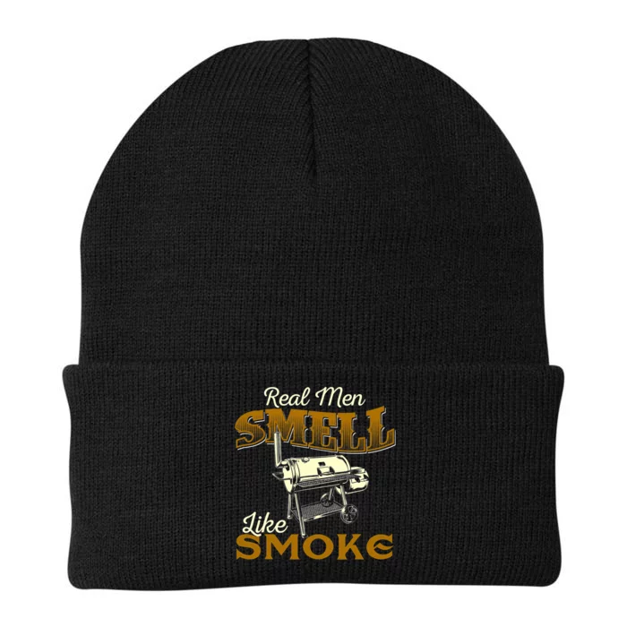 Real Men Smell Like Smoke Pitmaster BBQ Smoker Grilling Knit Cap Winter Beanie