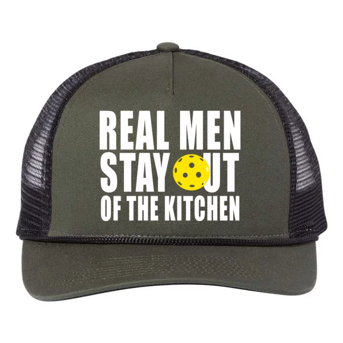 Real Men Stay Out Of The Kitchen Pickle Ball Retro Rope Trucker Hat Cap