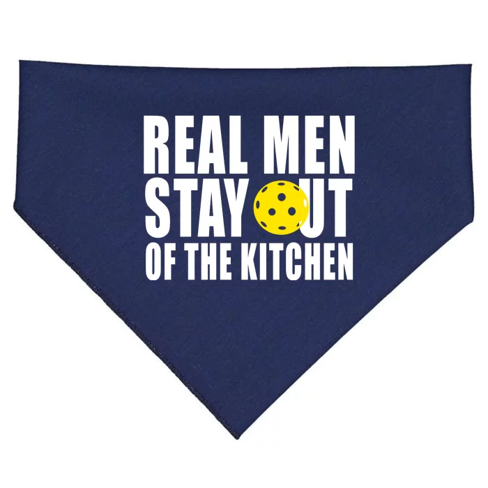 Real Men Stay Out Of The Kitchen Pickle Ball USA-Made Doggie Bandana