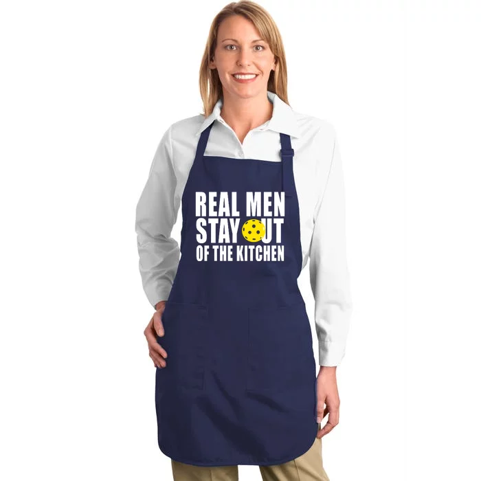 Real Men Stay Out Of The Kitchen Pickle Ball Full-Length Apron With Pocket