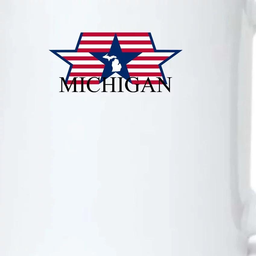 Retro Michigan Star Map Black Color Changing Mug