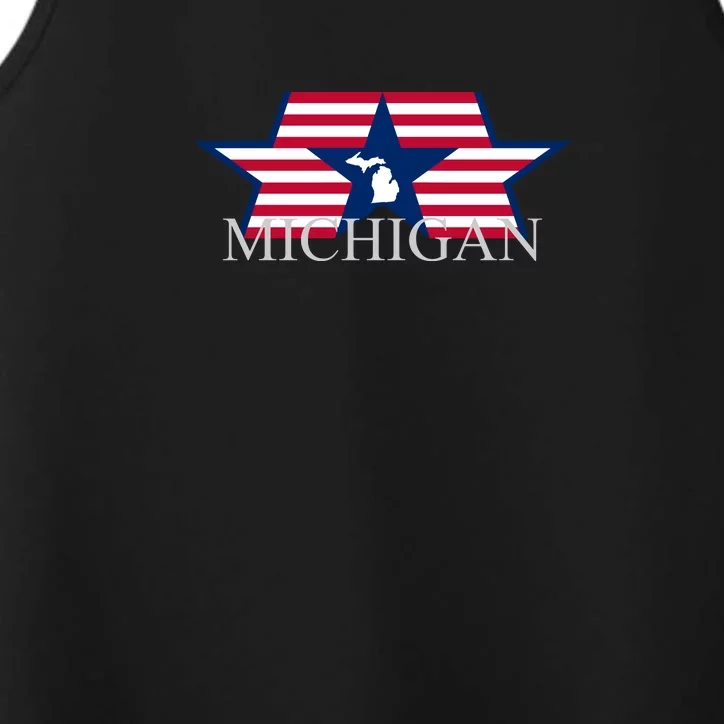 Retro Michigan Star Map Performance Tank