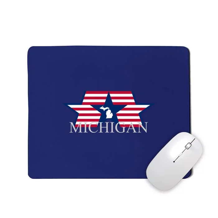 Retro Michigan Star Map Mousepad