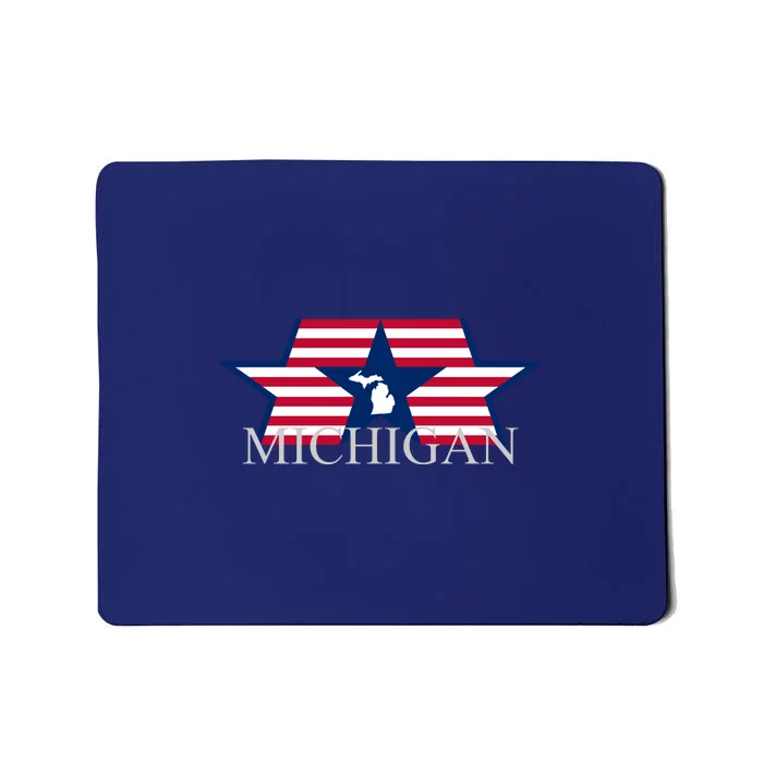 Retro Michigan Star Map Mousepad