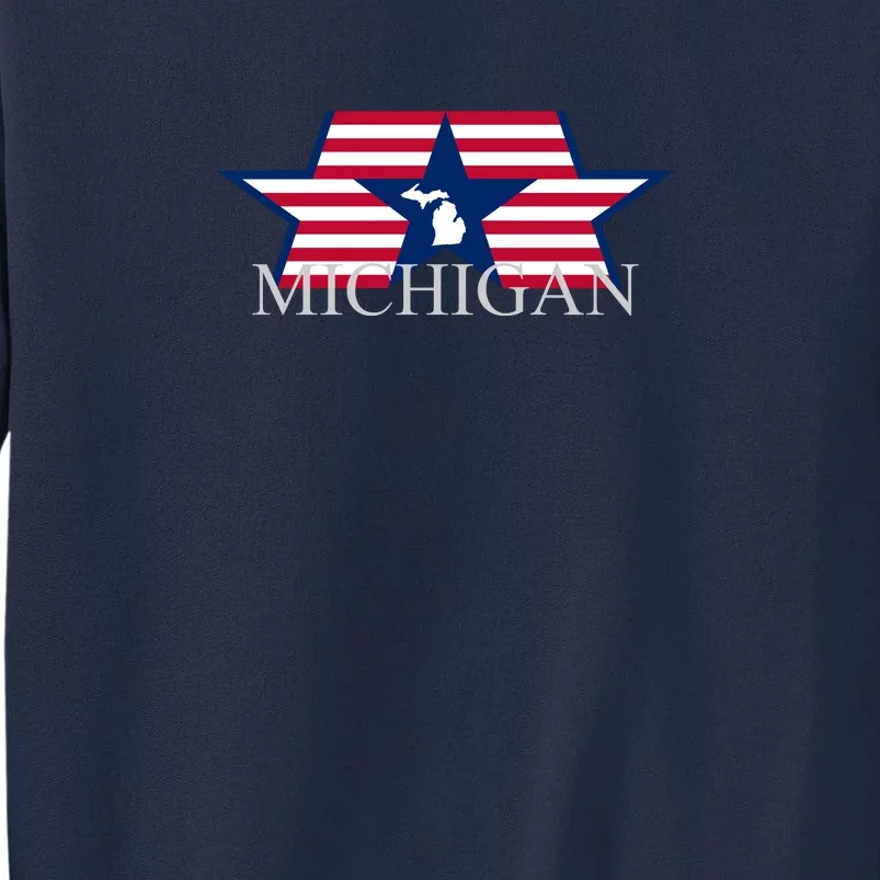 Retro Michigan Star Map Tall Sweatshirt