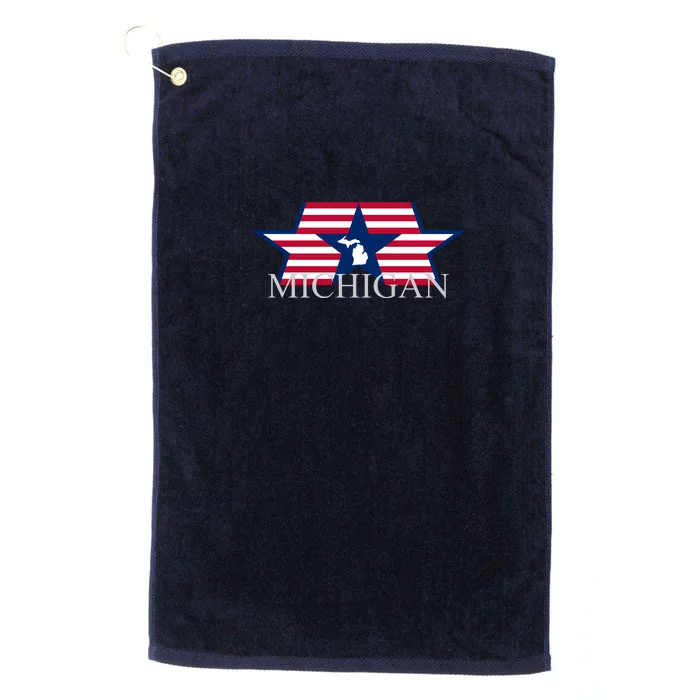 Retro Michigan Star Map Platinum Collection Golf Towel