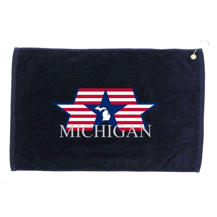 Retro Michigan Star Map Grommeted Golf Towel