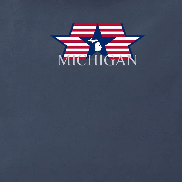 Retro Michigan Star Map Zip Tote Bag