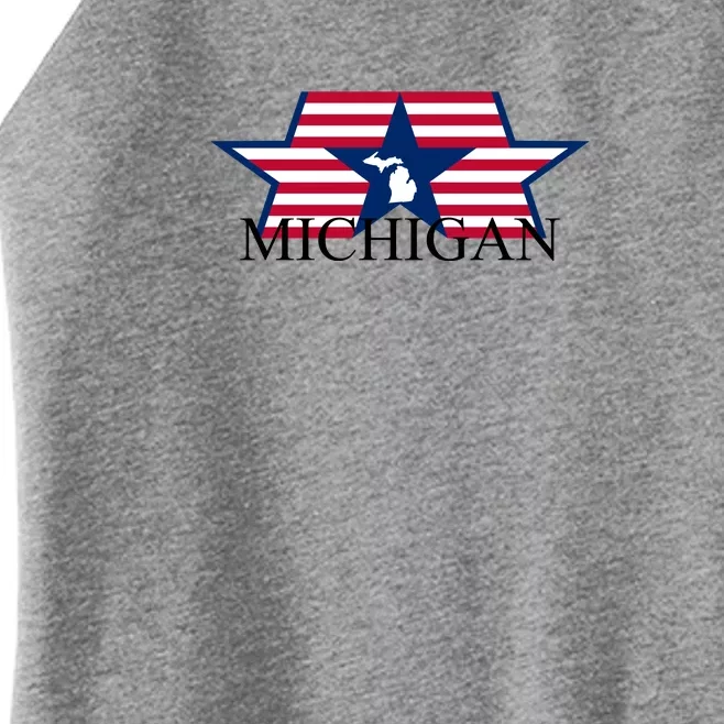 Retro Michigan Star Map Women’s Perfect Tri Rocker Tank