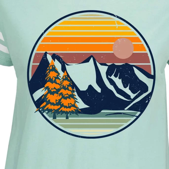 Retro Mountain Sunset Nature Enza Ladies Jersey Football T-Shirt