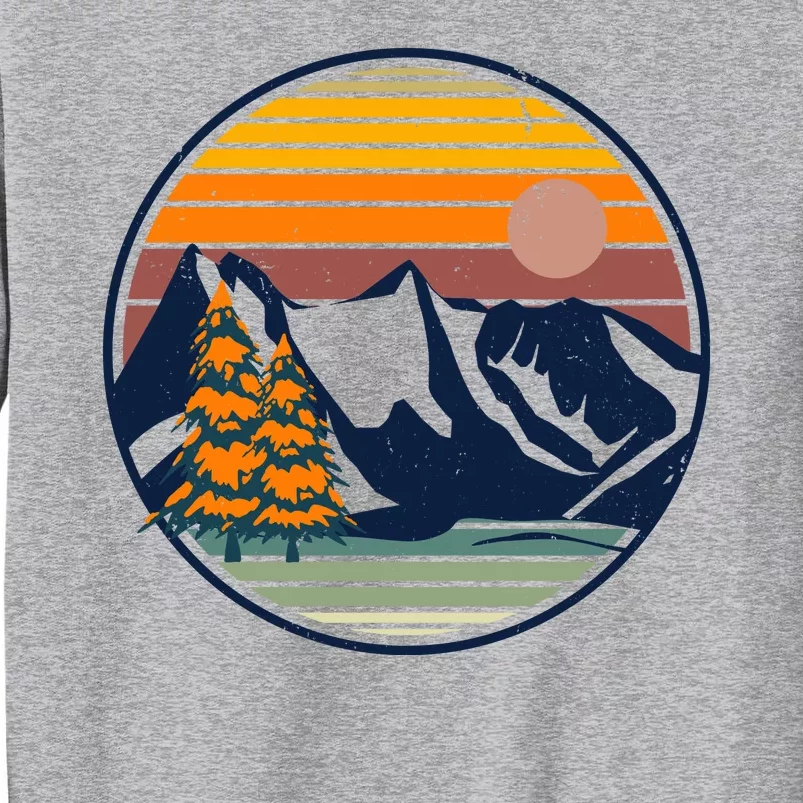 Retro Mountain Sunset Nature Tall Sweatshirt