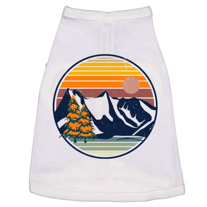 Retro Mountain Sunset Nature Doggie Tank