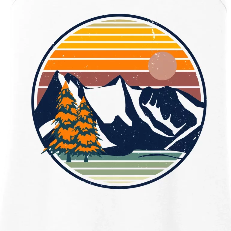 Retro Mountain Sunset Nature Ladies Essential Tank